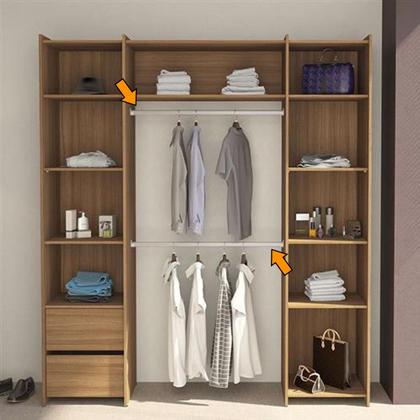 Imagem de 2  Tubos Cabideiro Oval Cromado Cabide de 40 a 95cm com suporte