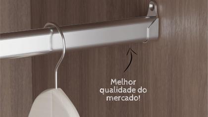 Imagem de 2  Tubos Cabideiro Oval Cromado Cabide de 40 a 95cm com suporte