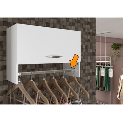 Imagem de 2  Tubos Cabideiro Oval Cromado Cabide de 40 a 95cm com suporte