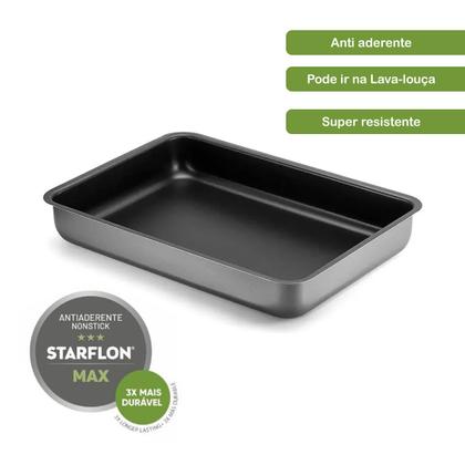 Imagem de 2 un Assadeira Forma Rasa Retangular Antiaderente  42 CM