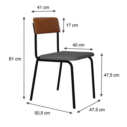 Imagem de 2 Un. Cadeira Estofada Fixa Fit Tecido Mesclado