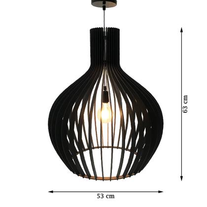 Imagem de 2 Und Luminarias Lustre Pendente Rustico Madeira Pear Grande