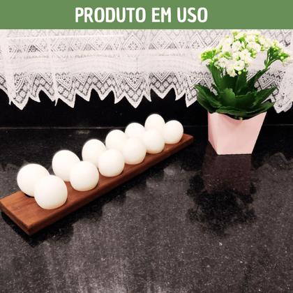 Imagem de 2 UND Porta 12 Ovos Madeira Suporte Organizador Dispenser