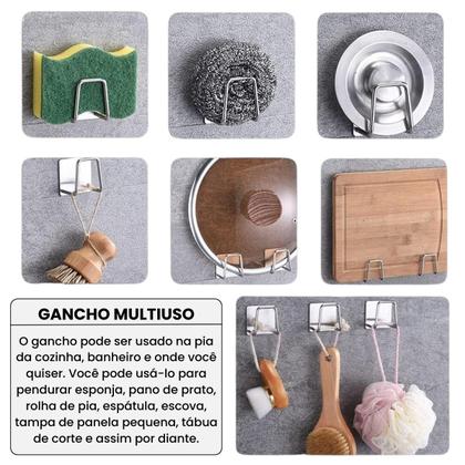 Imagem de 2 Uni Organizador Cozinha Suporte Porta Esponja Bucha Inox P/ Pia