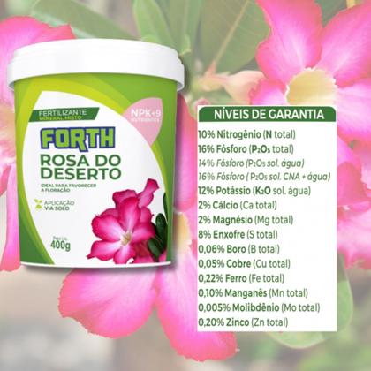 Imagem de 2 Unidades Adubo Fertilizante Mineral Forth Rosa Do Deserto 400g
