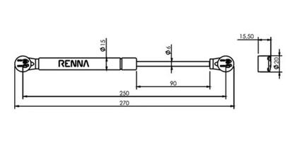 Imagem de 2 Unidades Amortecedor Pistão A Gás 80N para Armário de cozinha e móveis em geral