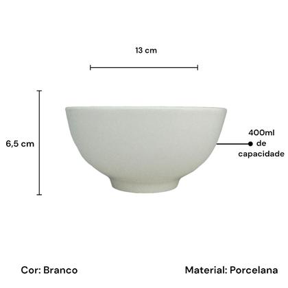 Imagem de 2 Unidades Bowl Branco Liso Porcelana 400ml Tigela Cumbuca