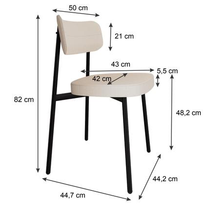 Imagem de 2 Unidades Cadeira Alloa fixa C/4 Pés 50 X 44,7 X 83,8 cm
