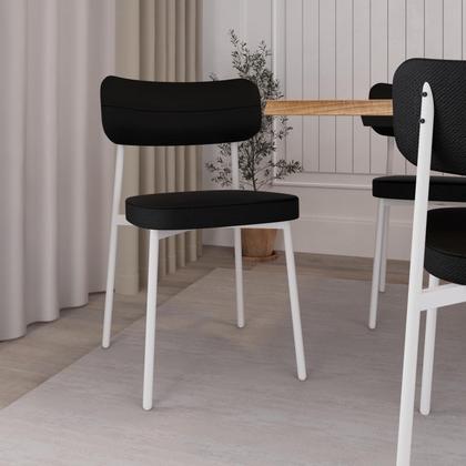 Imagem de 2 Unidades Cadeira Alloa fixa C/4 Pés 50 X 44,7 X 83,8 cm Pés Brancos