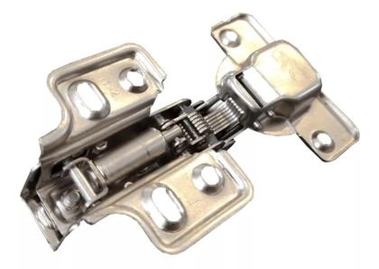 Imagem de 2 Unidades Dobradiça Com Amortecedor Reta 35mm Calço Fixo para armário de cozinha/móveis em geral