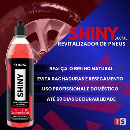 Imagem de 2 Unidades Vonixx Shiny Revitalizador De Pneus 500ml Brilho Intenso