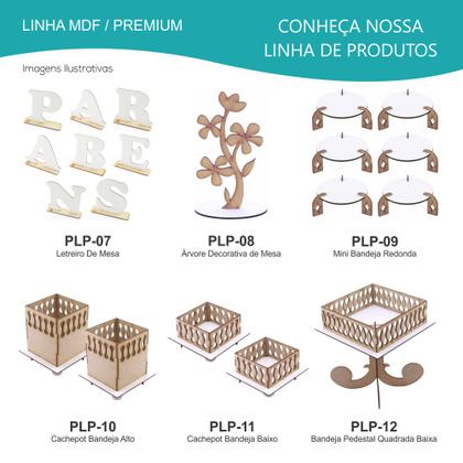 Imagem de 2 Vasos Cachepot Alto Meia Lua Linha Premium - Mdf Branco