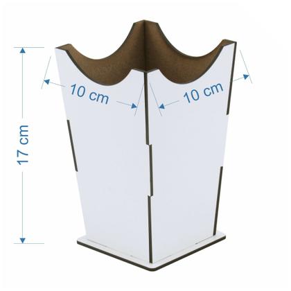 Imagem de 2 Vasos Cachepot Alto Meia Lua Linha Premium - Mdf Branco