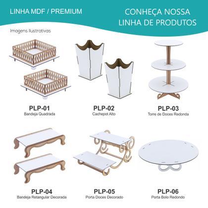 Imagem de 2 Vasos Cachepot Alto Meia Lua Linha Premium - Mdf Branco