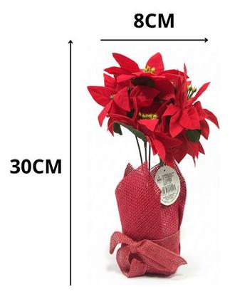 Imagem de 2 Vasos Juta Vermelho Bege Decoração Mesa Natal Casa Juta Vermelho