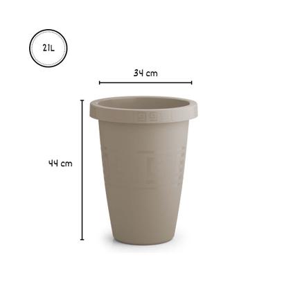 Imagem de 2 VasoS Redondo Em Coluna 21L Resistente De Plástico Jardim Plantas