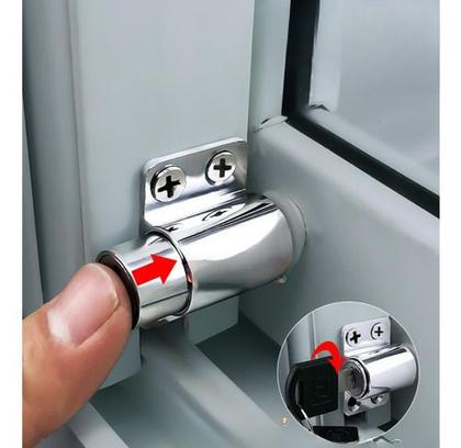 Imagem de 2 X Fechadura Tranca Trava P/ Janela Porta Correr 206 Cor Cinza