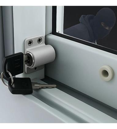 Imagem de 2 X Fechadura Tranca Trava P/ Janela Porta Correr 206 Cor Cinza
