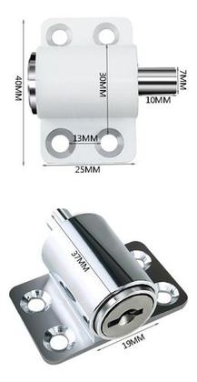 Imagem de 2 X Fechadura Tranca Trava P/ Janela Porta Correr 206 Cor Cinza