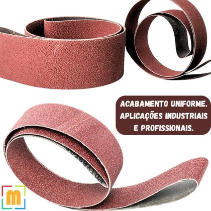 Imagem de 2 X Lixas Cinta Banda 7200X115Mm Costado Tecido Óxido