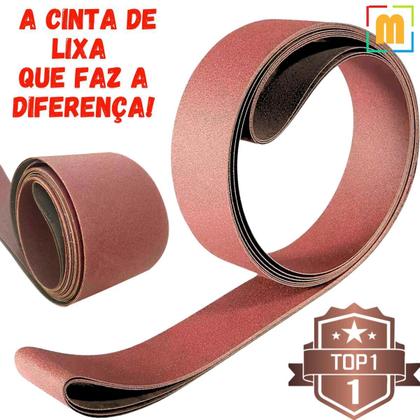 Imagem de 2 X Lixas Cinta Banda 7200X115Mm Costado Tecido Óxido