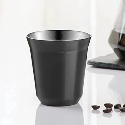 Imagem de 2 Xícaras 90ml Café Nespresso Copo Pixie Inox Parede Dupla Térmico