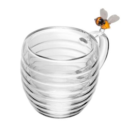 Imagem de 2 Xícaras de Chá Parede Dupla Lyor Lovely Bee de Vidro 180ml