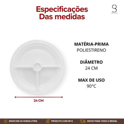 Imagem de 20 Bandeja Petisqueira Para Amendoim Com 3 Divisórias Resistente