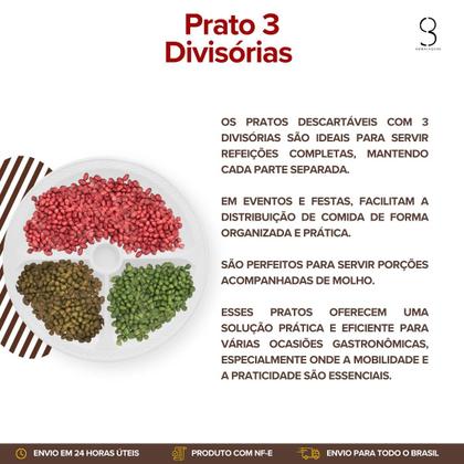 Imagem de 20 Bandeja Petisqueira Para Amendoim Com 3 Divisórias Resistente