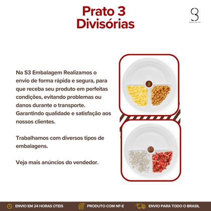 Imagem de 20 Bandeja Petisqueira Para Amendoim Com 3 Divisórias Resistente