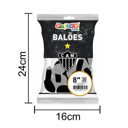 Imagem de 20 Bexigas balão Festa Atletico Mineiro Decoração Aniver 8pol