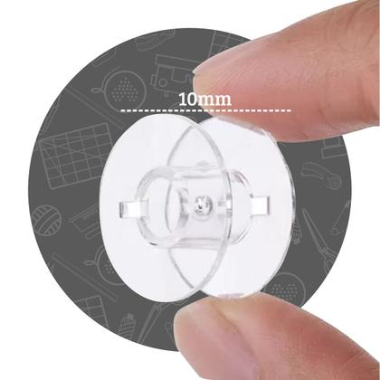 Imagem de 20 Bobinas Carretilha Alta Plástico Transparente Máquina Doméstica