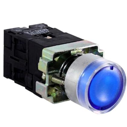 Imagem de 20 Botões De Impulsão Azul Iluminado 1na+1nf 24v Metaltex