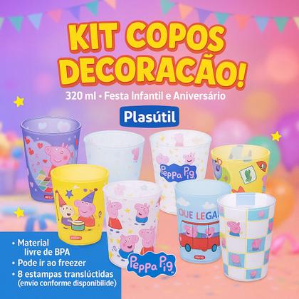 Imagem de 20 Copos Peppa Pig p/ Festa Infantil Decoração Lembrancinhas Sacolinha Surpresa