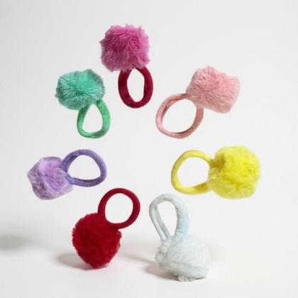 Imagem de 20 Elásticos Xuxinha Com Pompom Coloridos Infantil Cabelo