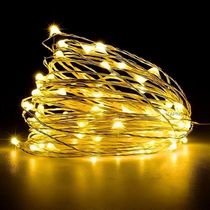 Imagem de 20 Fios de Fada Luz Amarela Cordão 3 Metros Festa 30 Leds