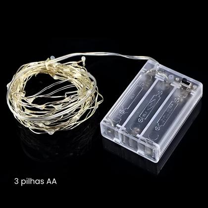 Imagem de 20 Fios de Fada Luz Amarela Cordão 3 Metros Festa 30 Leds