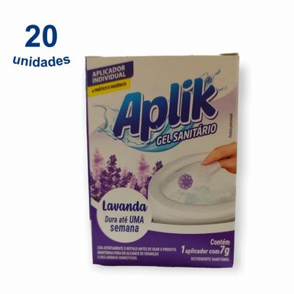 Imagem de 20 Gel Sanitário Adesivo Vaso Lavanda Marine Limão Floral Pinho Eucalipto 7g Marca Aplik - Envio Já