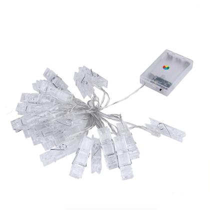 Imagem de 20 Led Card Photo Clip String Lights Battery Christmas Party Wedding Lights