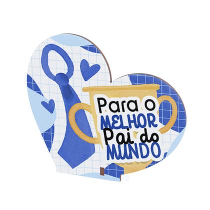 Imagem de 20 Lembrancinhas Coração MDF Celebração Dia dos Pais Especial