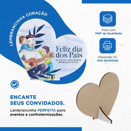 Imagem de 20 Lembrancinhas Coração MDF Celebração Dia dos Pais Especial