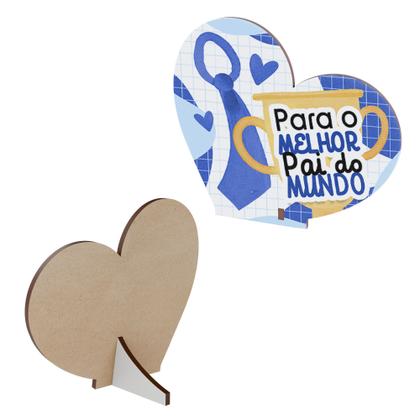 Imagem de 20 Lembrancinhas Coração MDF Celebração Dia dos Pais Especial