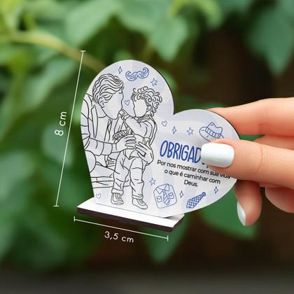 Imagem de 20 Lembrancinhas Coração MDF Celebração Dia dos Pais Especial