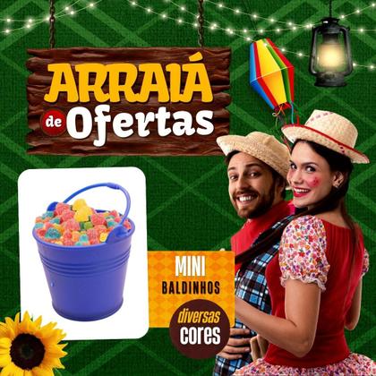 Imagem de 20 Mini Baldes Plástico Baldinhos Com Alça Lembrancinhas festa casamento evento centro de mesa