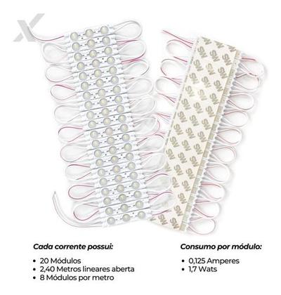 Imagem de 20 Módulos Led - 3 Leds 12v 1,5w 6500k - Lente 160 - 7025