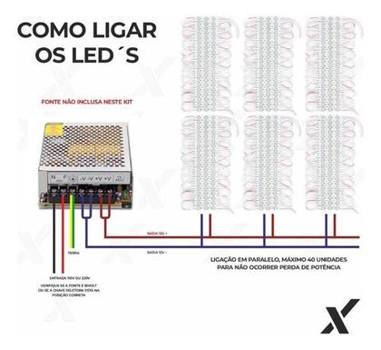 Imagem de 20 Módulos Led - 3 Leds 12v 1,5w 6500k - Lente 160 - 7025