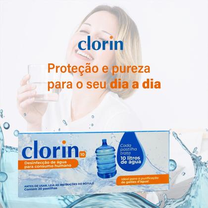 Imagem de 20 Pastilhas Purificadora Água Potável Clorin