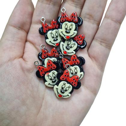 Imagem de 20 Pingente Minnie para bijuterias divertidas artesanato de miçangas pulseira colar brinco