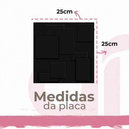20 Placas Cadre Revestimento De Parede Preto Pvc 25Cm X 25Cm - Colaí Adesivos Imagem de 20 Placas Cadre Revestimento De Parede Preto Pvc 25Cm X 25Cm