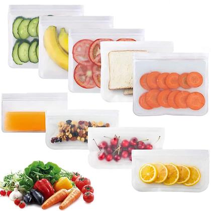Imagem de 20 Sacos Herméticos Transparente Abre e Fecha Para Alimentos